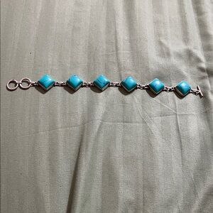 Turquoise  and silver Stone Bracelet